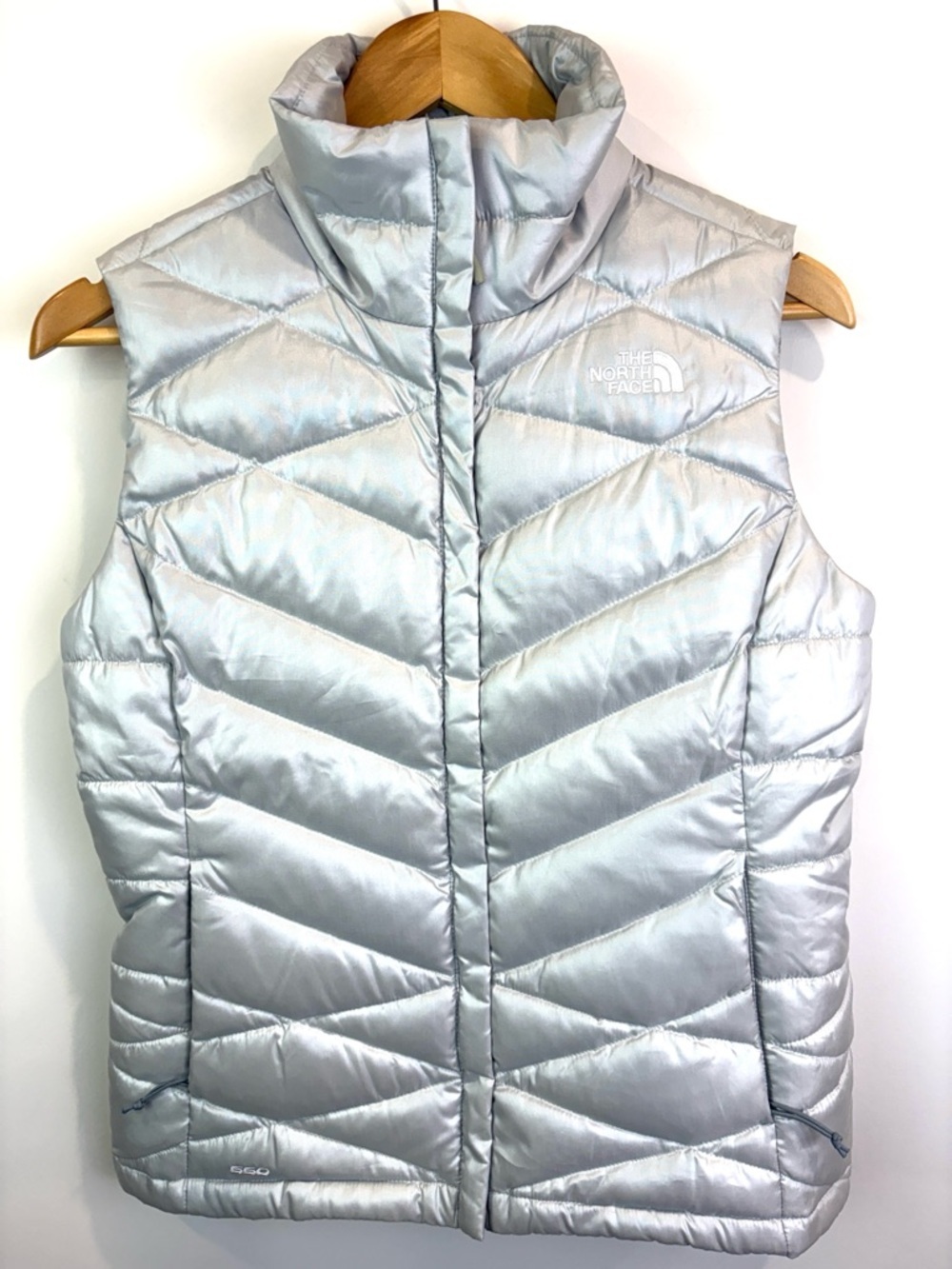 The North Face Silver Puffer Vest for Women size S